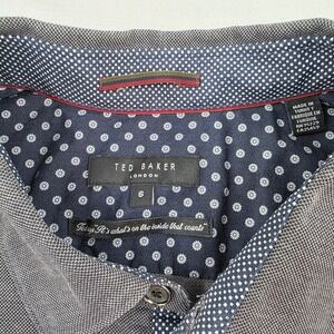 Ted‎ Baker London Mens Gray Long Sleeve Textured Button Down Shirt Size 6